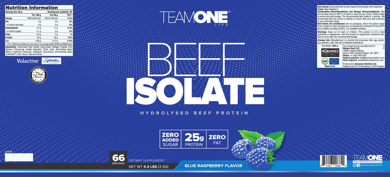 TeamOne Life Beef Isolate – Hydrolyzed Beef Protein