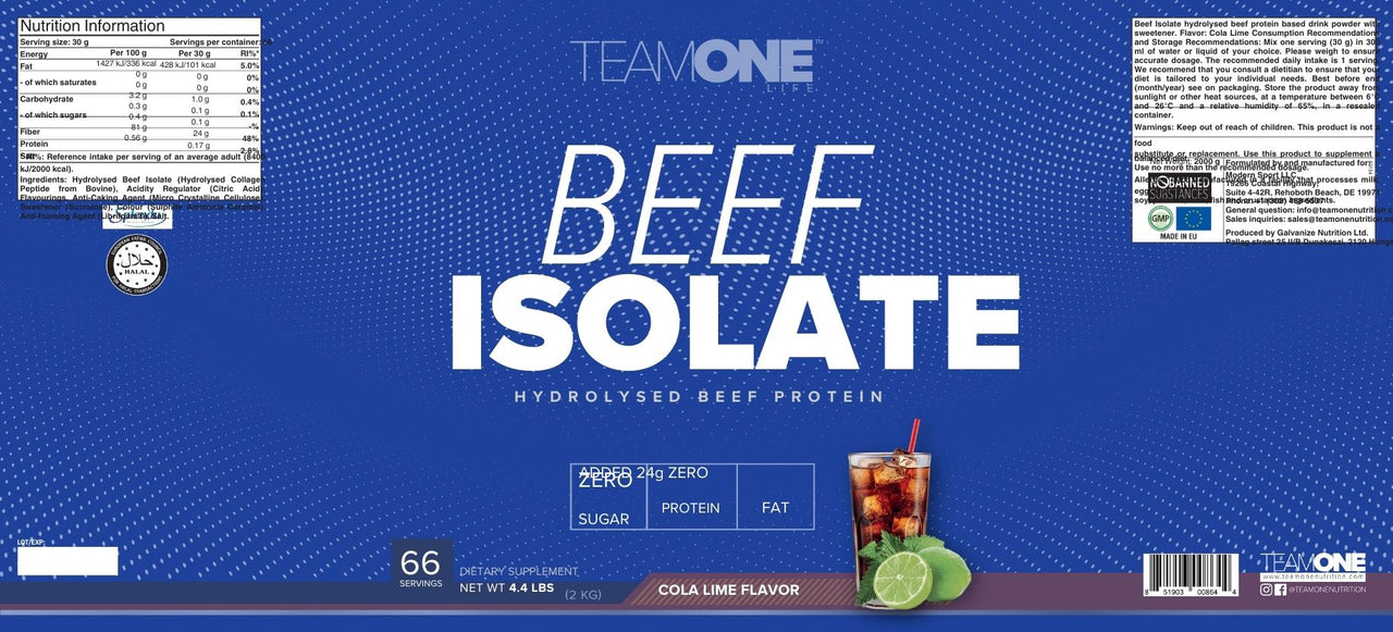 TeamOne Life Beef Isolate – Hydrolyzed Beef Protein
